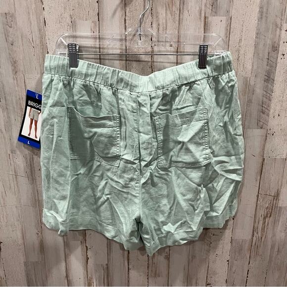 NWT Briggs Ladies' Green Linen Blend Pull-On Short - Picture 8 of 9